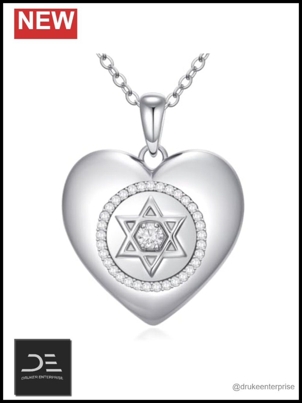 Heart Moissanite Necklace 925 Sterling Silver Pendant Jewelry Gift